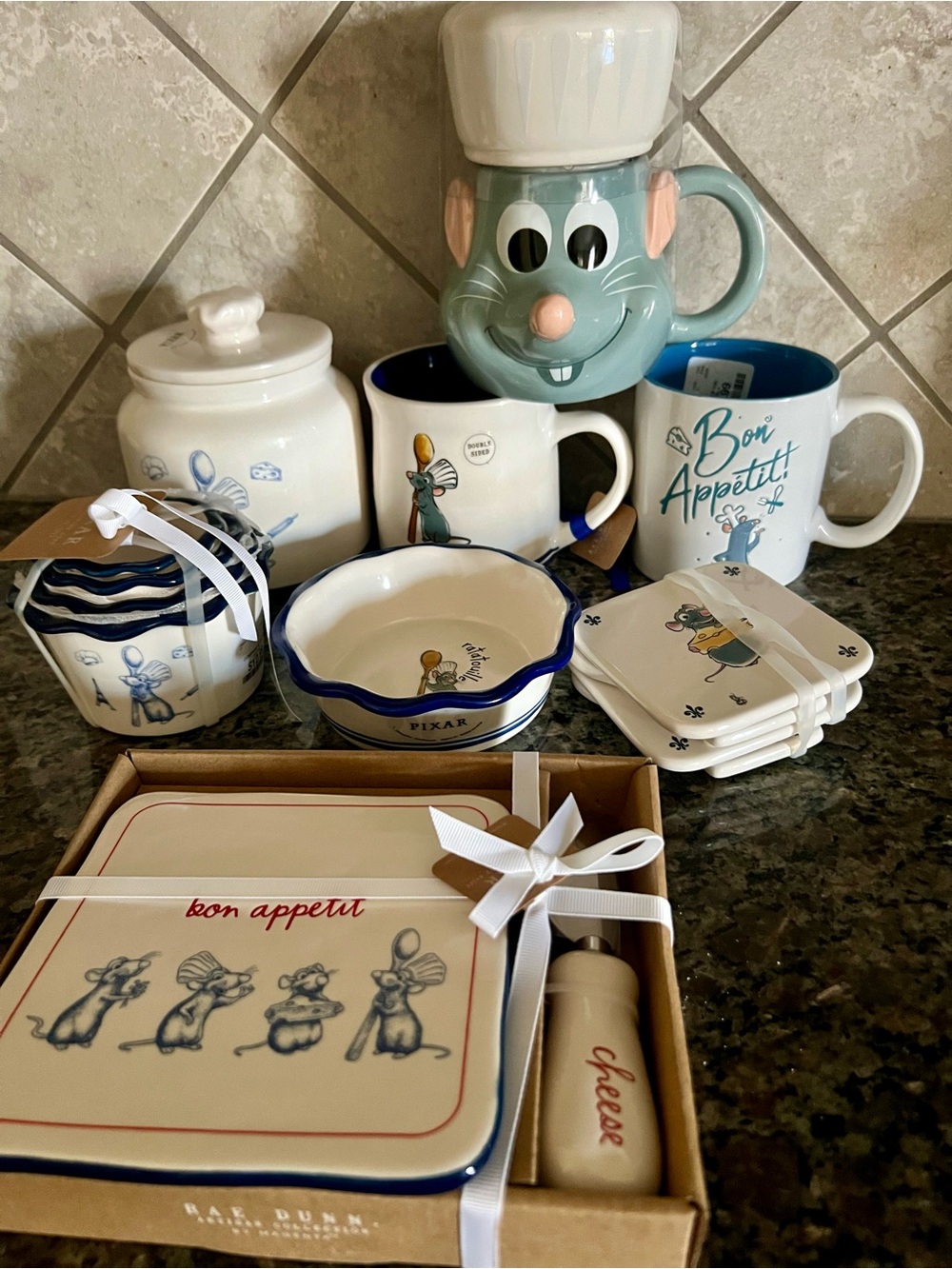 Remy-Themed Ceramic Mug and Serving Set - Light Blue